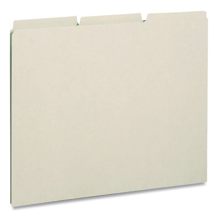 Recycled Blank Top Tab File Guides, 1/3-Cut Top Tab, Blank, 8.5 x 14, Green, 50/Box