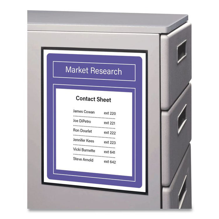 Magnetic Cubicle Keepers Display Holders, 9.2 x 11.69, Magnetic Mount, Clear, 2/Pack
