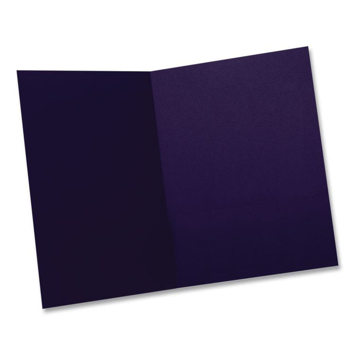 Monogram Executive Twin Pocket Folders, Accommodates (80) 11 x 8.5 Sheets, Blue/Gold, 4/Pack