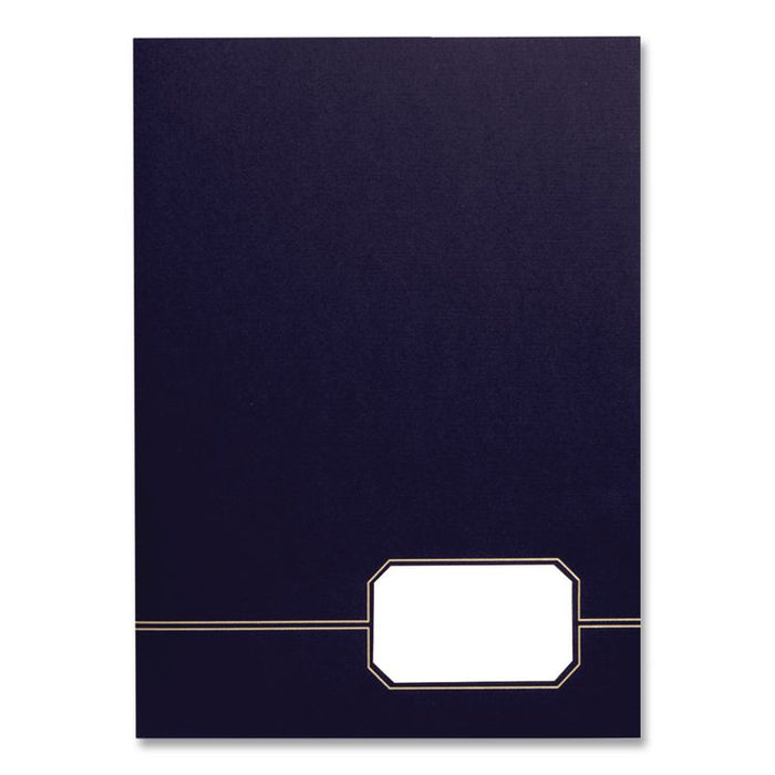 Monogram Executive Twin Pocket Folders, Accommodates (80) 11 x 8.5 Sheets, Blue/Gold, 4/Pack