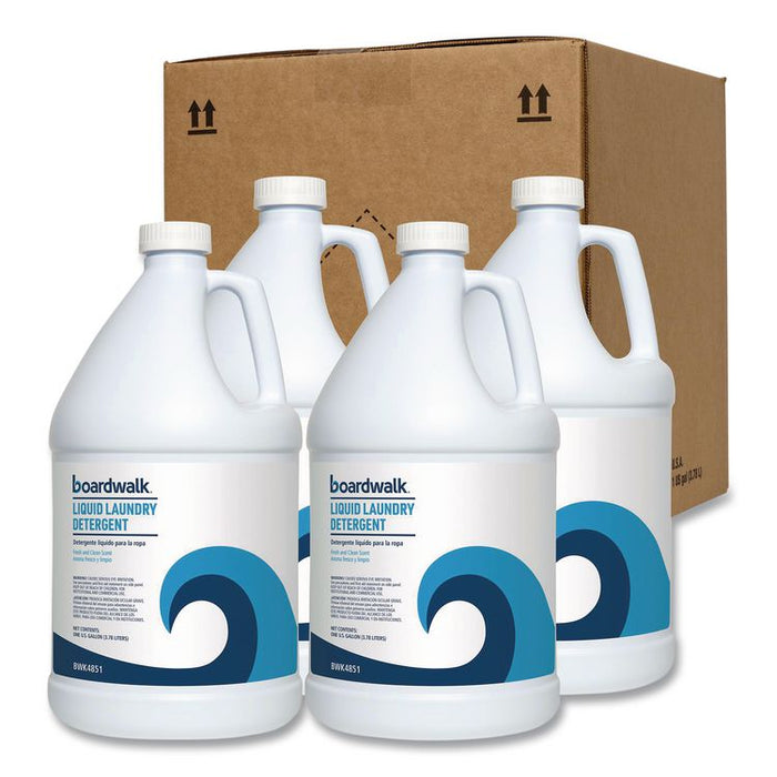 Liquid Laundry Detergent, Fresh and Clean Scent, 1 gal Bottle, 4/Carton