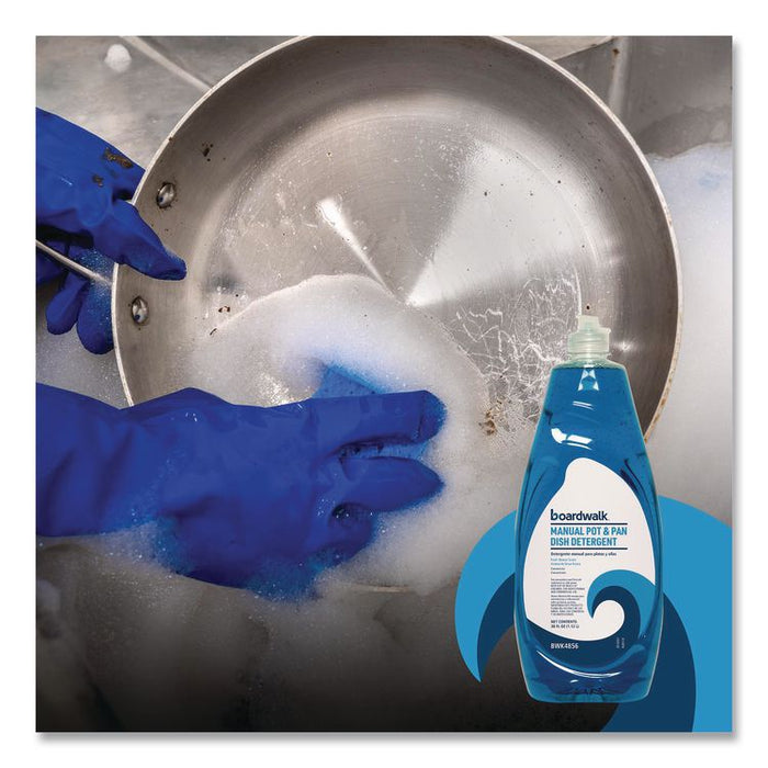 Manual Pot and Pan Dish Detergent, Fresh Breeze Scent, 38 oz Bottle, 8/Carton