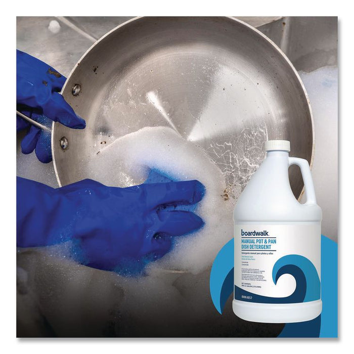 Manual Pot and Pan Dish Detergent, Fresh Breeze Scent, 1 gal Bottle, 4/Carton