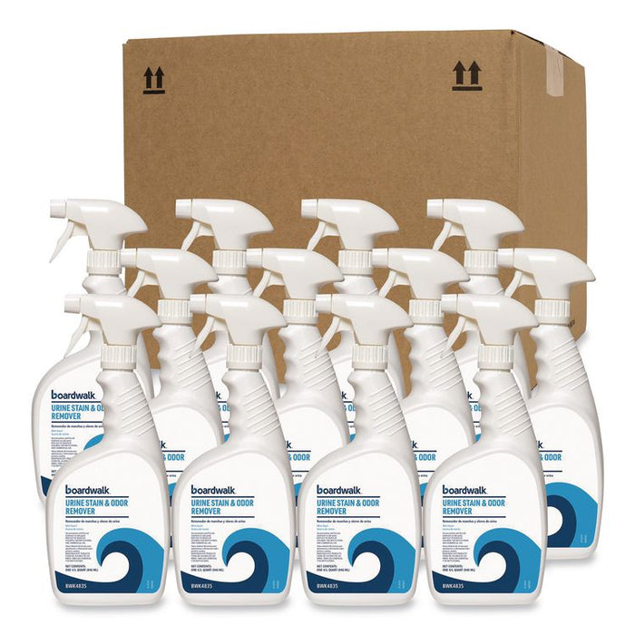 Urine Stain and Odor Remover, Fresh Mint Scent, 32 oz, 12/Carton