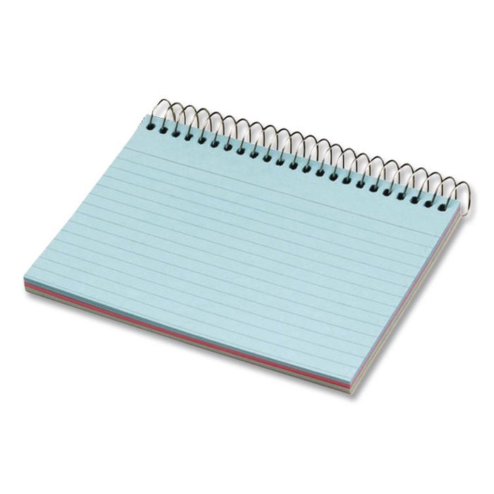 Spiral Index Cards, Ruled, 4 x 6, Assorted, 50/Pack