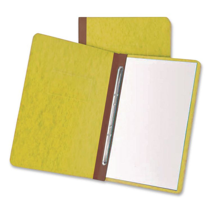 Heavyweight PressGuard and Pressboard Report Cover w/ Reinforced Side Hinge, 2-Prong Metal Fastener, 3" Cap, 8.5 x 11, Yellow