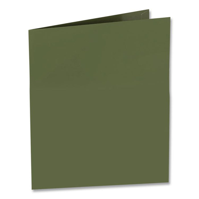 Metallic Laminated Twin Pocket Folders, Accommodates (100) 11 x 8.5 Sheets, Green, 25/Box