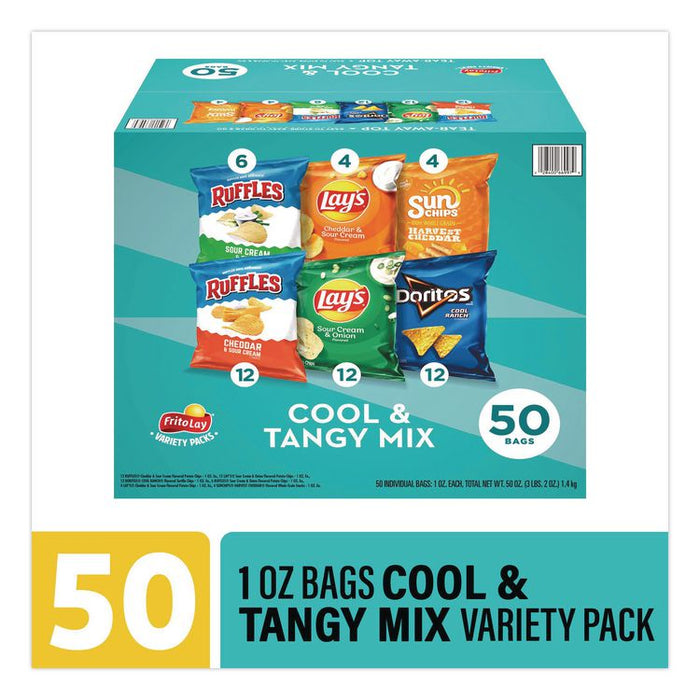 Cool and Tangy Mix Variety Pack, Assorted Flavors, 1 oz Bags, 50 Bags/Carton