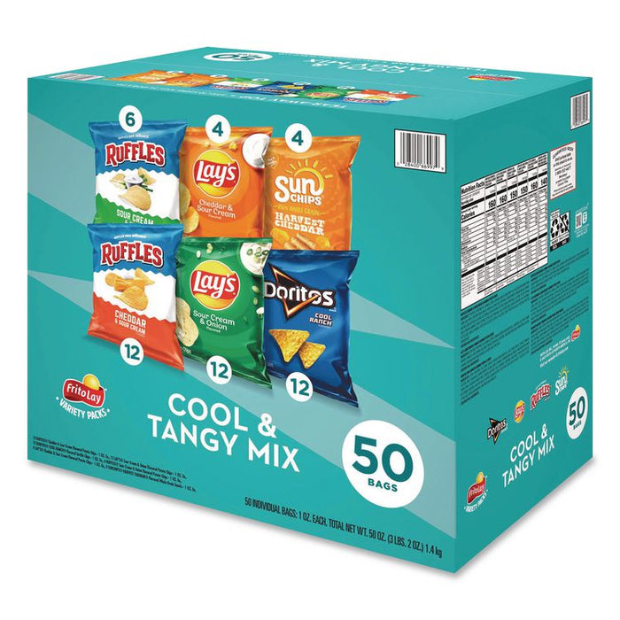 Cool and Tangy Mix Variety Pack, Assorted Flavors, 1 oz Bags, 50 Bags/Carton