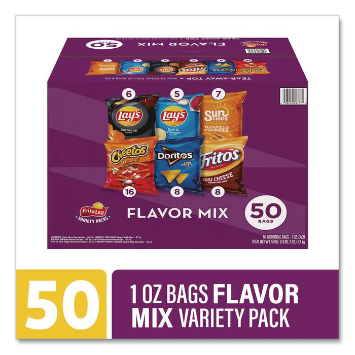 Flavor Mix Variety Pack, Assorted Flavors, 1 oz Bag, 50 Bags/Carton