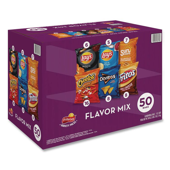 Flavor Mix Variety Pack, Assorted Flavors, 1 oz Bag, 50 Bags/Carton