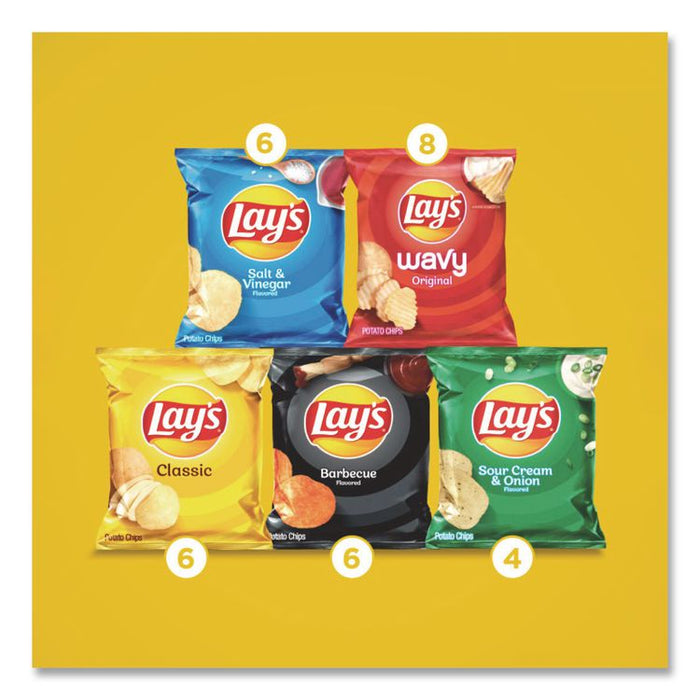 Potato Chip Variety Mix, Assorted Flavors, 1.5 oz Bag, 30 Bags/Carton