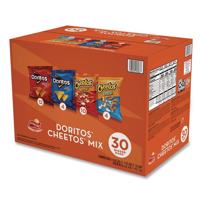 Doritos and Cheetos Variety Pack, Assorted Flavors, Assorted Sizes, 30 Bags/Carton