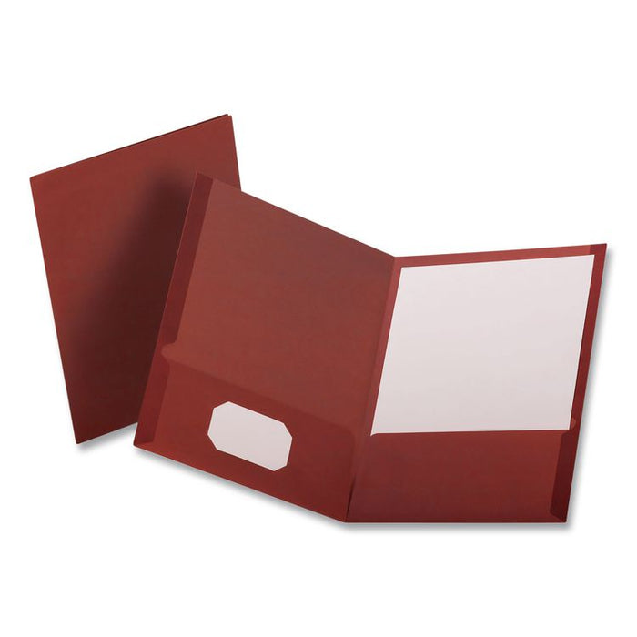 Linen Twin-Pocket Folder, Accommodates (100) 11 x 8.5 Sheets, Burgundy, 25/Box
