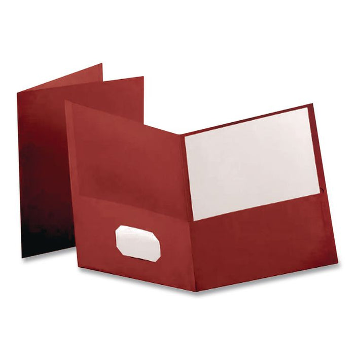 Linen Twin-Pocket Folder, Accommodates (100) 11 x 8.5 Sheets, Burgundy, 25/Box