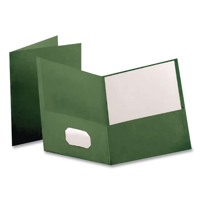 Linen Twin-Pocket Folder, Accommodates (100) 11 x 8.5 Sheets, Hunter Green, 25/Box