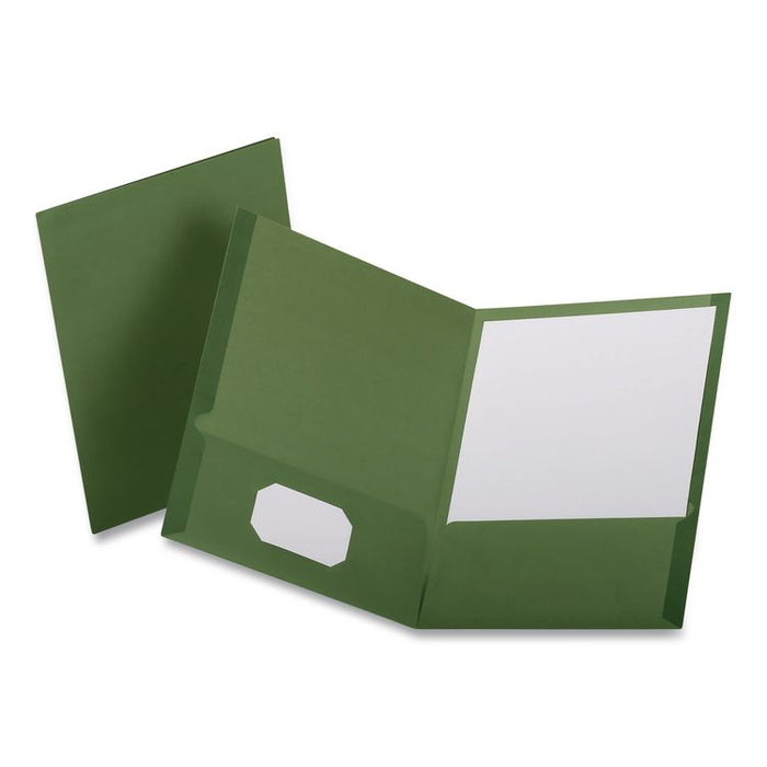 Linen Twin-Pocket Folder, Accommodates (100) 11 x 8.5 Sheets, Hunter Green, 25/Box