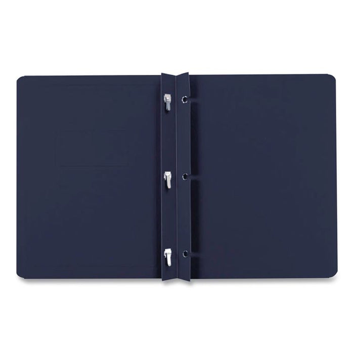 Title Panel and Border Front Report Cover, Three-Prong Fastener, 0.5" Capacity, Dark Blue/Dark Blue, 25/Box