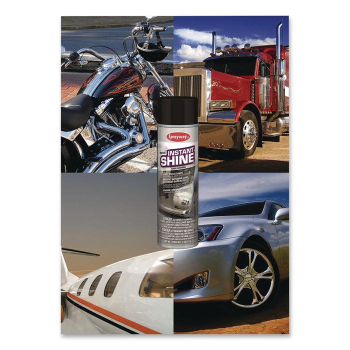 Instant Shine Silicone Spray, 12 oz Aerosol Can, 12/Carton