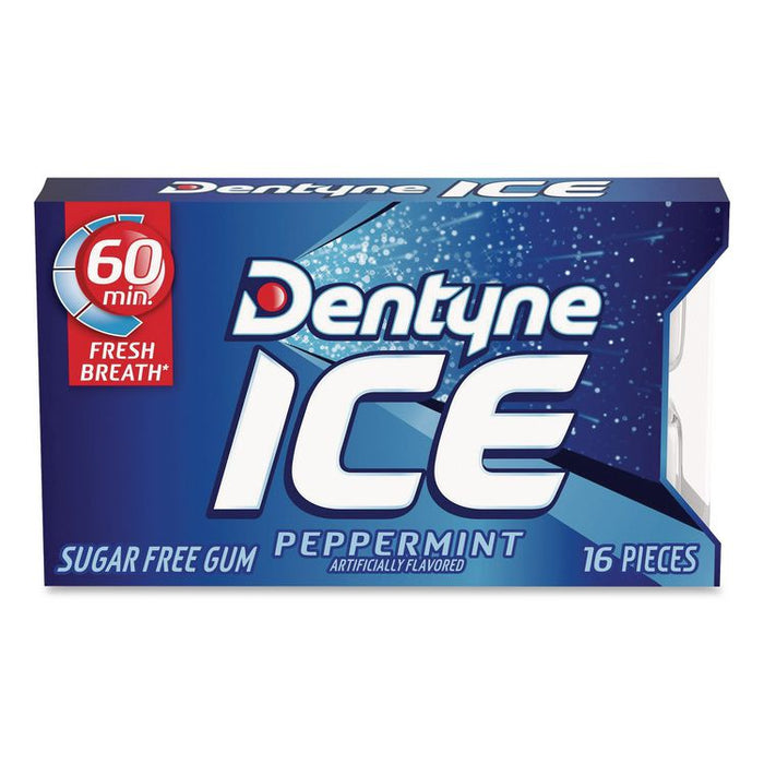 Sugarless Gum, Peppermint Flavor, 16 Pieces/Pack, 12 Packs/Carton