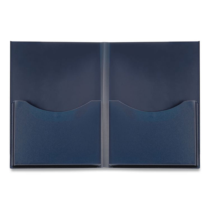 Double Stuff Heavy-Duty Opaque Polypropylene Twin-Pocket Folder, Accommodates (200) 11 x 8.5 Sheets, Navy