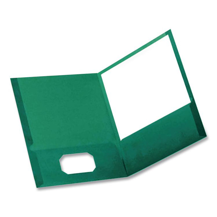 Twin-Pocket Folder, Accommodates (100) 11 x 8.5 Sheets, Green, 25/Box