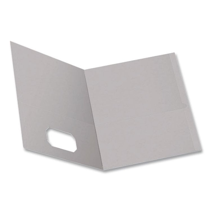 Twin-Pocket Folder, Accommodates (100) 11 x 8.5 Sheets, Gray, 25/Box