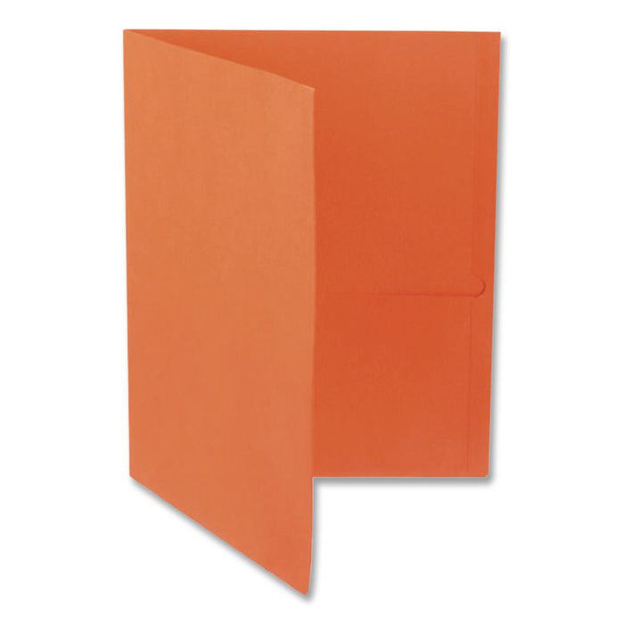 Twin-Pocket Folder, Accommodates (100) 11 x 8.5 Sheets, Orange, 25/Box