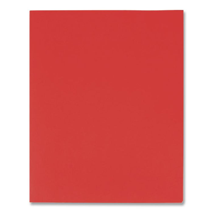 Twin-Pocket Folder, Accommodates (100) 11 x 8.5 Sheets, Red, 25/Box