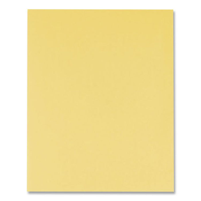 Leatherette Two Pocket Portfolio, 8.5 x 11, Yellow/Yellow, 10/Pack