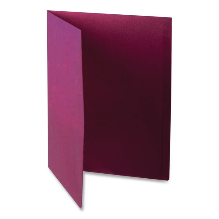 Twin-Pocket Folder with Prong Fasteners, Accommodates (135) 11 x 8.5 Sheets, Burgundy, 25/Box