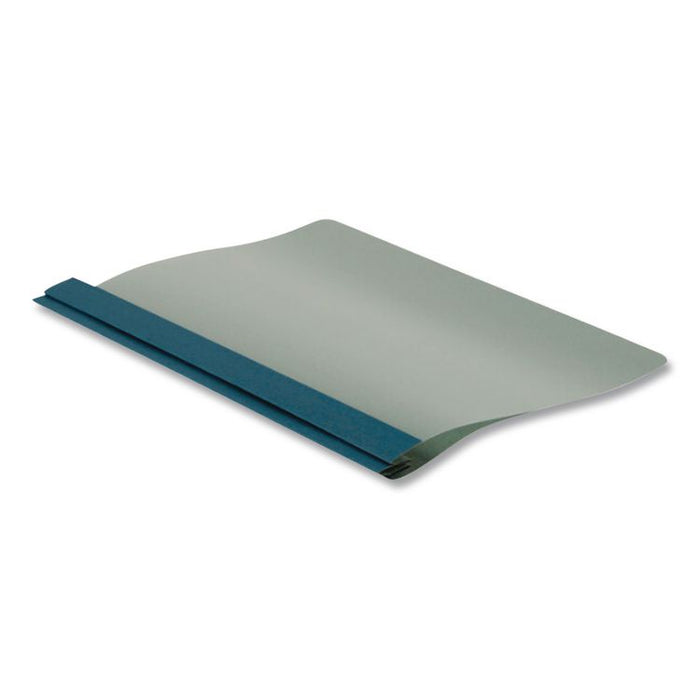Earthwise by Oxford 100% Recycled Clear Front Report Covers, 3-Prong Fastener, 0.5" Capacity, 8.5 x 11, Clear/Blue, 25/Box