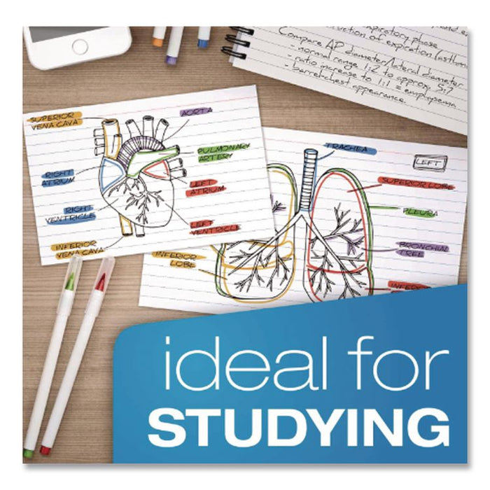 Heavyweight Ruled Index Cards, 3 x 5, White, 100/Pack