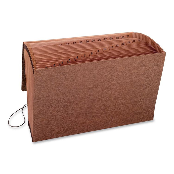 Kraft Indexed Expanding File, 31 Sections, Elastic Cord Closure, 1/15-Cut Tabs, Legal Size, Brown