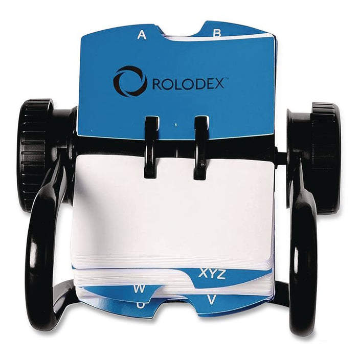 Open Rotary Card File, Holds 500 2.25 x 4 Cards, Black