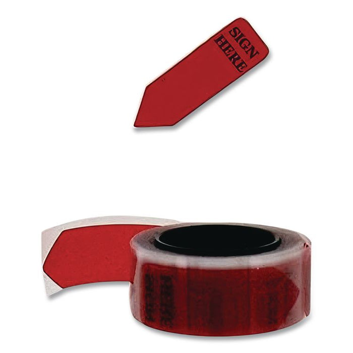 Arrow Message Page Flag Refills, "Sign Here", Red, 120 Flags/Roll, 6 Rolls