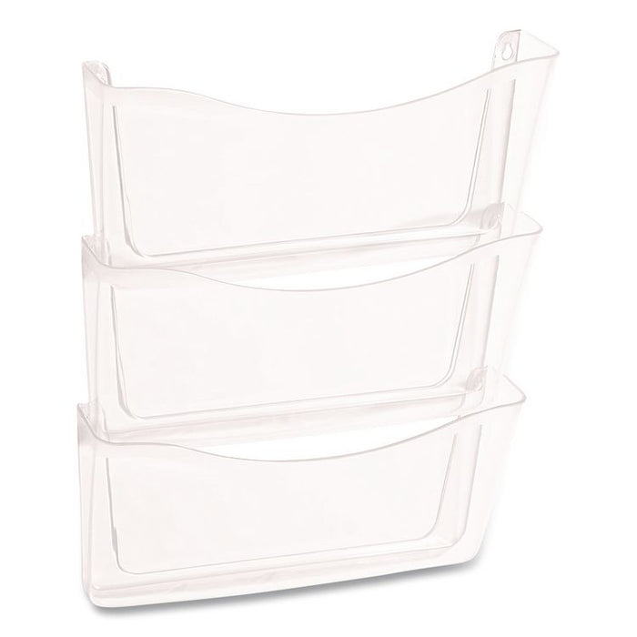 Unbreakable Wall Files, 3 Sections, A4/Letter Size, 13.75" x 3.13" x 29.38", Clear