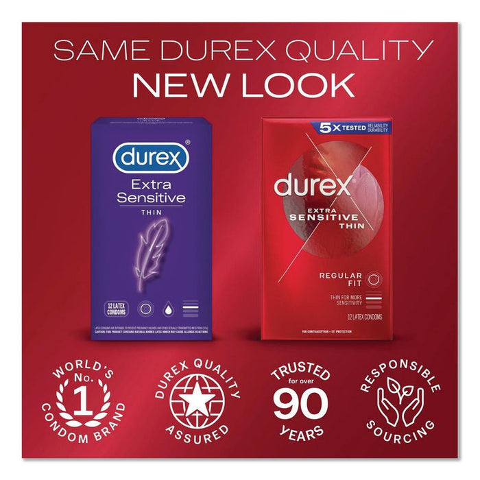 Extra Sensitive Condoms, Natural, 12/Box, 18 Boxes/Carton