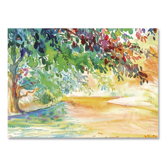 Artist Watercolor Paper Pad, Yellow Cover, Unruled, (12) White 9 x 12 Sheets