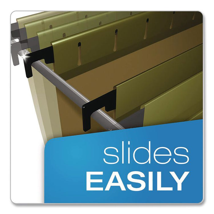 SureHook Reinforced Hanging Divider Folders, 1/5-Cut Tab, Expands 2", 1 Divider, 4 Fasteners, Letter Size, Green, 10/Box