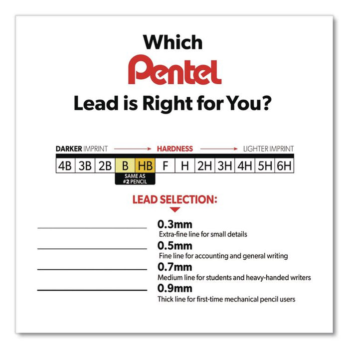 Super Hi-Polymer Lead Refills, 0.7 mm, B, Black, 12/Tube