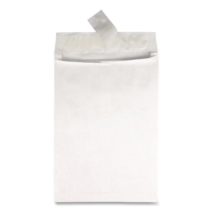 Heavyweight 18 lb Tyvek Open End Expansion Mailer, #13 1/2, Square Flap, Redi-Strip Adhesive Closure, 10"x13", White, 100/CT