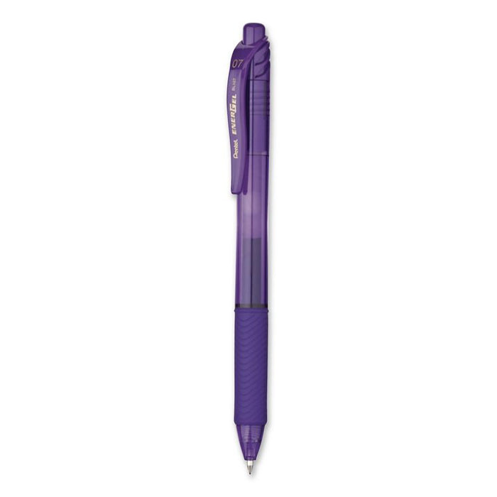 EnerGel-X Gel Pen, Retractable, Medium 0.7 mm, Violet Ink, Translucent Violet/Violet Barrel