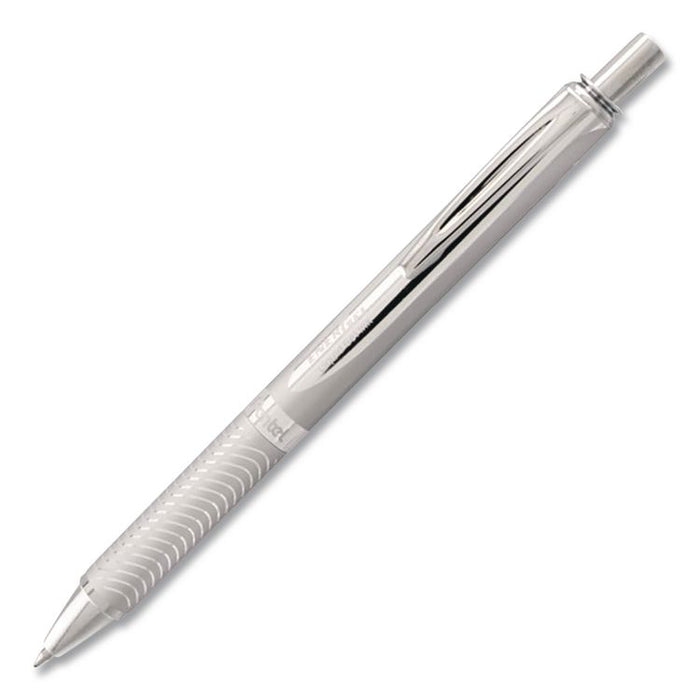 EnerGel Alloy RT Gel Pen, Retractable, Medium 0.7 mm, Black Ink, Chrome Barrel