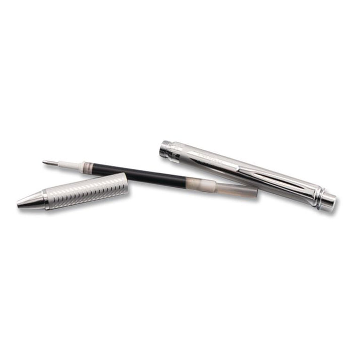EnerGel Alloy RT Gel Pen, Retractable, Medium 0.7 mm, Black Ink, Chrome Barrel
