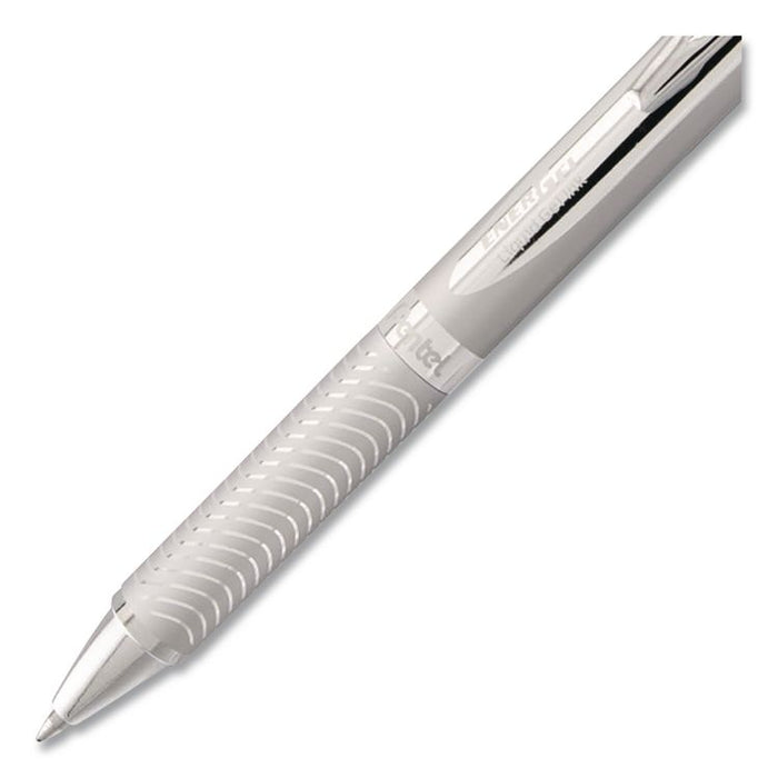 EnerGel Alloy RT Gel Pen, Retractable, Medium 0.7 mm, Black Ink, Chrome Barrel