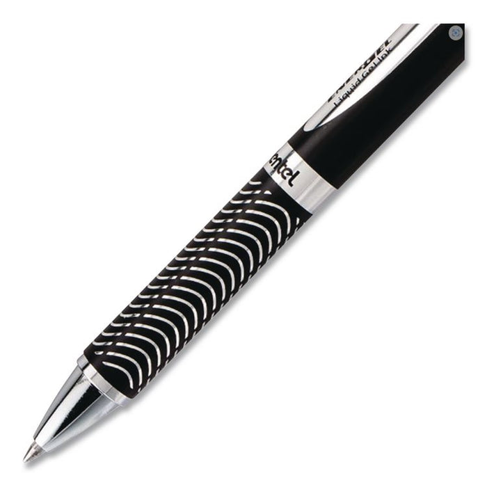 EnerGel Alloy RT Gel Pen, Retractable, Medium 0.7 mm, Black Ink, Black Barrel
