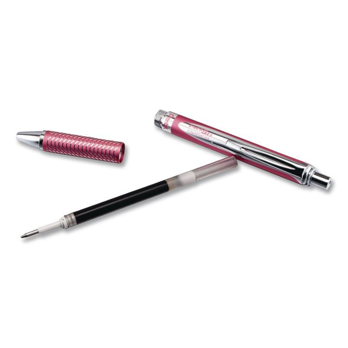 EnerGel Alloy RT Gel Pens, Retractable, Medium 0.7mm, Black Ink, Pink Barrel