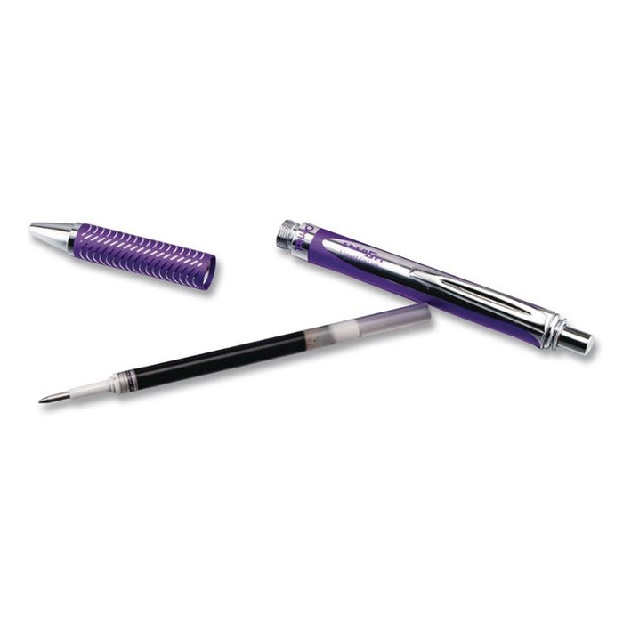 EnerGel Alloy RT Gel Pen, Retractable, Medium 0.7 mm, Violet Ink, Violet Barrel