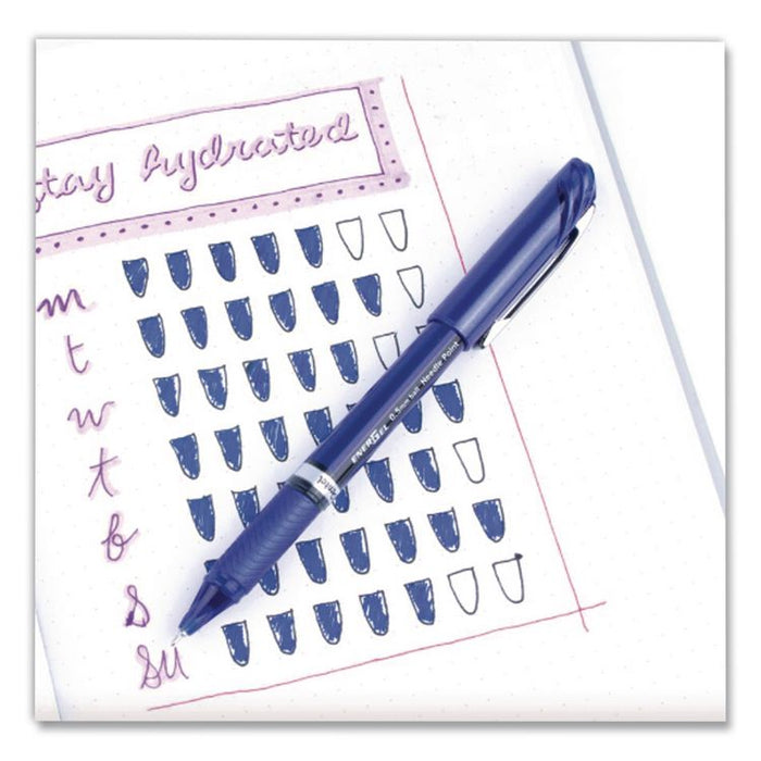 EnerGel NV Gel Pen, Stick, Fine 0.5 mm, Blue Ink, Blue Barrel, Dozen